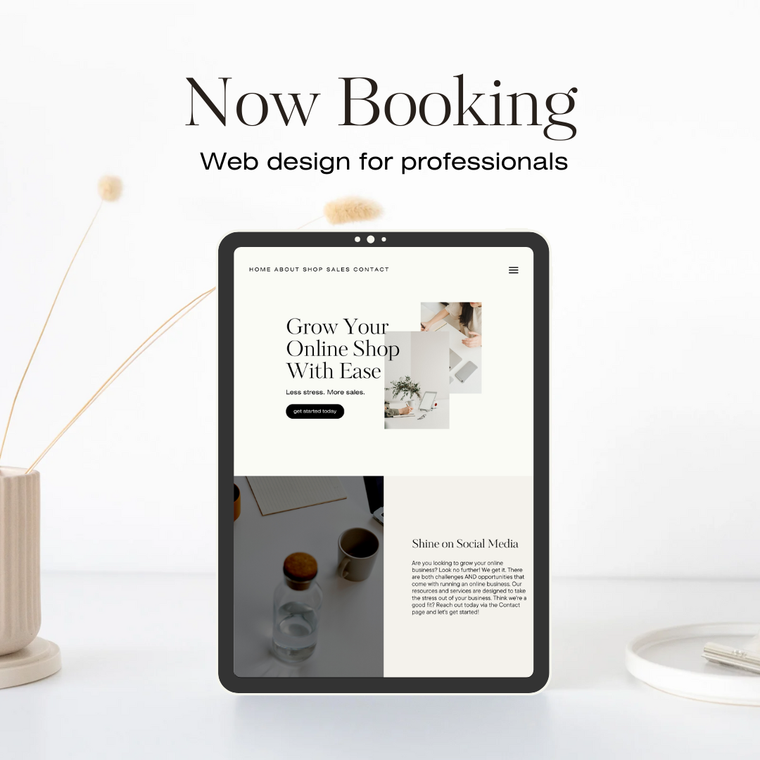 black and white tablet web design promotion instagram post